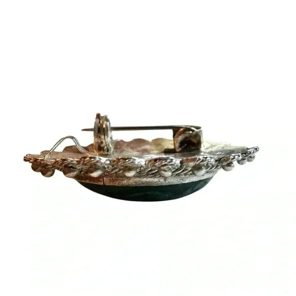 Vintage Eilat Stone in .935 Argentium Silver Brooch Pendant - Picture 10 of 13